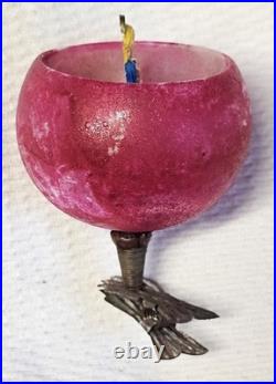 Antique 1930s German Blown Mercury Glass 3 Clip-on Cup Style Christmas Ornament