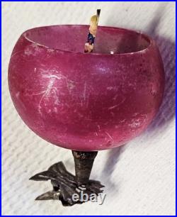Antique 1930s German Blown Mercury Glass 3 Clip-on Cup Style Christmas Ornament