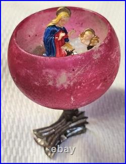 Antique 1930s German Blown Mercury Glass 3 Clip-on Cup Style Christmas Ornament