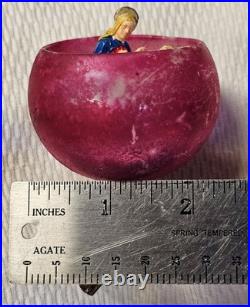 Antique 1930s German Blown Mercury Glass 3 Clip-on Cup Style Christmas Ornament