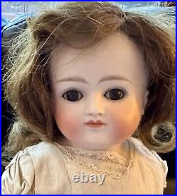 Antique 20German Bisque Closed Mouth Kestner Lady Doll W Mohair Wig