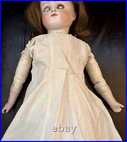 Antique 20German Bisque Closed Mouth Kestner Lady Doll W Mohair Wig