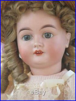 Antique 20 German Bisque Head Karl Hartmann Doll, Glass Eyes, Jtd Body