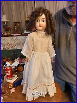 Antique 24-Inch AM Queen Louise Doll with Mohair Wig & Great Outfit