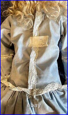 Antique 25 German Handwerck Doll With Original Body& Long Original Mohair Wig