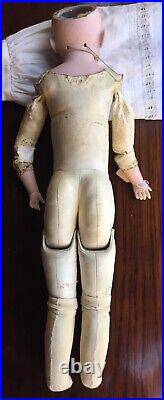 Antique 29 German Simon Halbig Bisque Head Doll 29 On Leather Body 1010