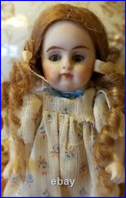 Antique 4 GERMAN All Bisque KESTNER 208 Doll GLASS SLEEP EYES Precious girl