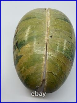 Antique 7.75 German Lithographed Papier Mache Easter Egg Candy Box c. 1895-1915