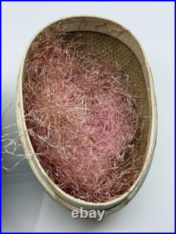 Antique 7.75 German Lithographed Papier Mache Easter Egg Candy Box c. 1895-1915