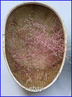 Antique 7.75 German Lithographed Papier Mache Easter Egg Candy Box c. 1895-1915