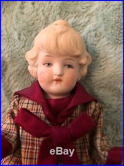 Antique 7 All Bisque Hertwig & Co. Boy and Girl Dolls