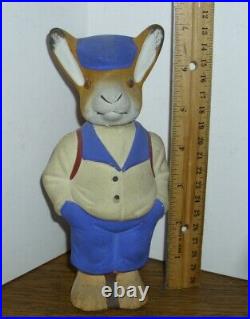 Antique 7 GERMAN COMPO MACHE 7 DRESSED EASTER BOY RABBIT BUNNY candy container