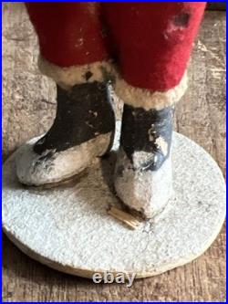 Antique 9 German Belsnickel Composite Face W Candy Mesh Bag & Wood Chip Body #D