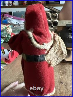 Antique 9 German Belsnickel Composite Face W Candy Mesh Bag & Wood Chip Body #D