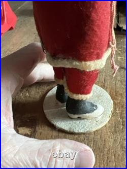 Antique 9 German Belsnickel Composite Face W Candy Mesh Bag & Wood Chip Body #D