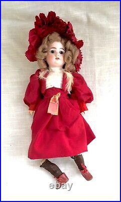 Antique AM Armand Marseille 1894 Jointed Bisque Doll Brown Glass Eyes 14-1/2