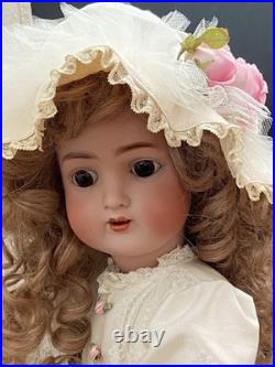 Antique Alt, Beck & Gottschalk #1362 German Bisque Doll 25 IN, Pierced Ears