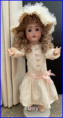 Antique Alt, Beck & Gottschalk #1362 German Bisque Doll 25 IN, Pierced Ears