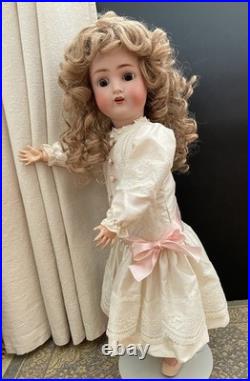 Antique Alt, Beck & Gottschalk #1362 German Bisque Doll 25 IN, Pierced Ears