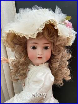 Antique Alt, Beck & Gottschalk #1362 German Bisque Doll 25 IN, Pierced Ears