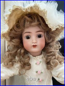 Antique Alt, Beck & Gottschalk #1362 German Bisque Doll 25 IN, Pierced Ears