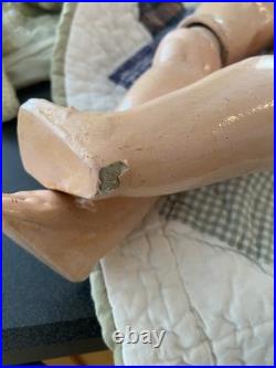 Antique Alt, Beck & Gottschalk #1362 German Bisque Doll 25 IN, Pierced Ears