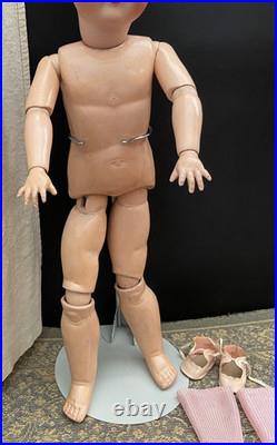 Antique Alt, Beck & Gottschalk #1362 German Bisque Doll 25 IN, Pierced Ears