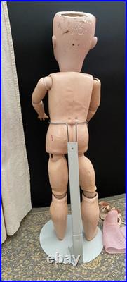 Antique Alt, Beck & Gottschalk #1362 German Bisque Doll 25 IN, Pierced Ears