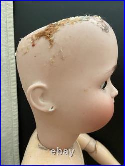 Antique Alt, Beck & Gottschalk #1362 German Bisque Doll 25 IN, Pierced Ears