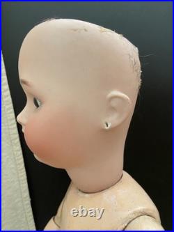 Antique Alt, Beck & Gottschalk #1362 German Bisque Doll 25 IN, Pierced Ears