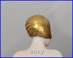 Antique Art Deco Half Doll German Unusual Gold Hair Arms Away Rare