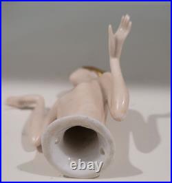 Antique Art Deco Half Doll German Unusual Gold Hair Arms Away Rare