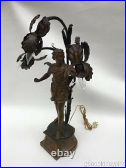 Antique Art Nouveau Newel Post Lamp Siegfried legendary hero Germanic mythology