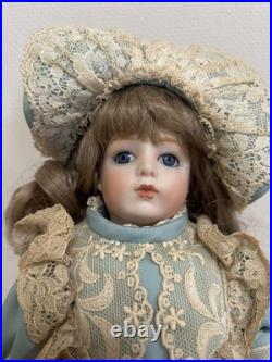 Antique Bisque Doll with Stand Collectible German Doll Vintage Display Piece