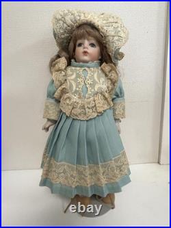Antique Bisque Doll with Stand Collectible German Doll Vintage Display Piece