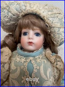 Antique Bisque Doll with Stand Collectible German Doll Vintage Display Piece