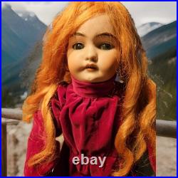 Antique Bisque German 19.5 Doll Original Ball Joint Body Open Mouth Pierced Ear