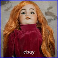 Antique Bisque German 19.5 Doll Original Ball Joint Body Open Mouth Pierced Ear