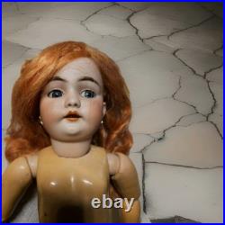 Antique Bisque German 19.5 Doll Original Ball Joint Body Open Mouth Pierced Ear