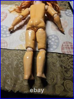 Antique Bisque German 19.5 Doll Original Ball Joint Body Open Mouth Pierced Ear