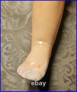 Antique Bisque German 19.5 Doll Original Ball Joint Body Open Mouth Pierced Ear
