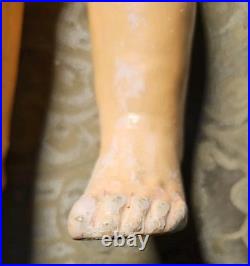 Antique Bisque German 19.5 Doll Original Ball Joint Body Open Mouth Pierced Ear