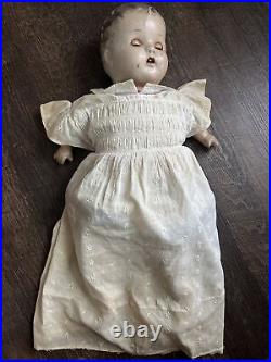 Antique Bisque Head Baby Doll 15 Inch German Old Vintage Halloween Decoration