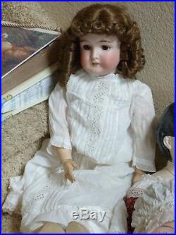 Antique Bisque Head Doll Queen Louise 25 AM/Wolf Compo Body Gorgeous Bisque/Wig