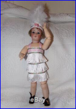 Antique Bisque Simon & Halbig 1159 Flapper Doll 15 with 2 Outfits
