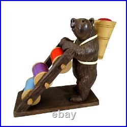 Antique Black Forest German hand carved BEAR sewing caddy spool pin cushion wood Antique Black Forest German hand carved BEAR sewing caddy spool pin cushion wood