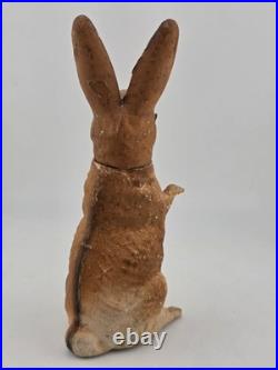 Antique C1890 German Paper Mache Folk Art Composition Rabbit Candy Container