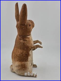 Antique C1890 German Paper Mache Folk Art Composition Rabbit Candy Container