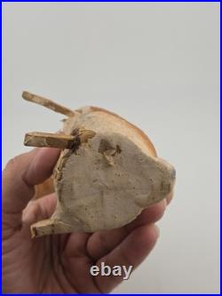 Antique C1890 German Paper Mache Folk Art Composition Rabbit Candy Container