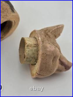 Antique C1890 Pink German Paper Mache Folk Art Composition Pig Candy Container